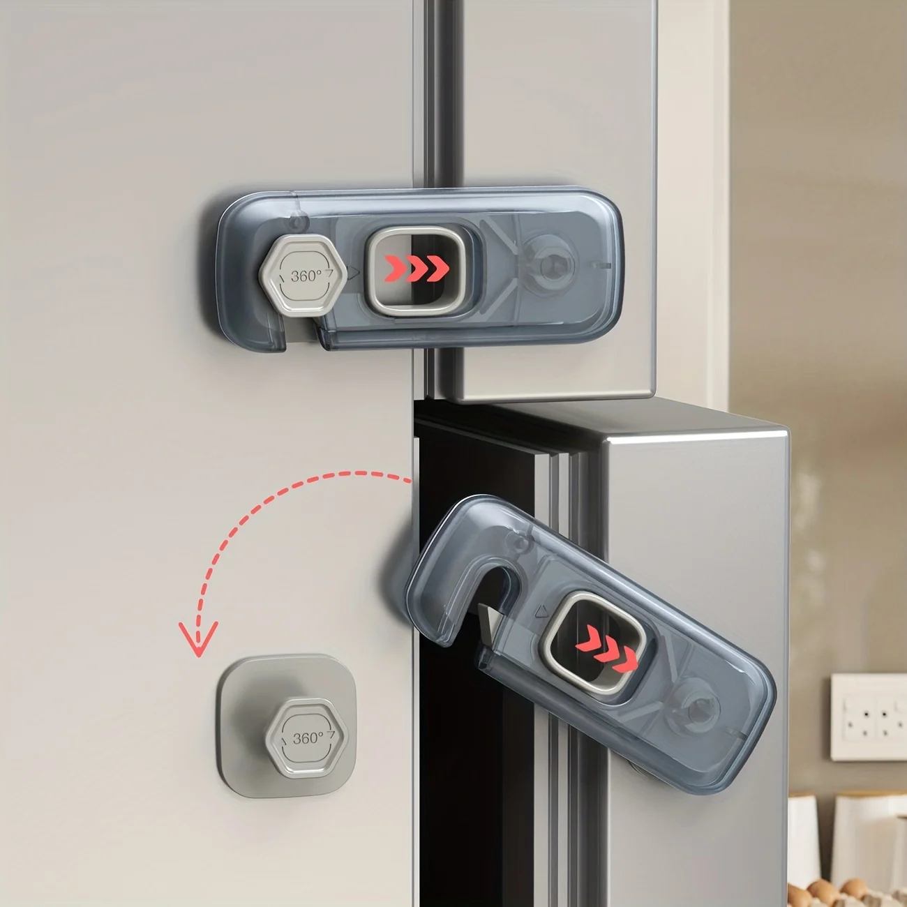 

Refrigerator lock, child safety lock, baby cabinet, cabinet door lock, anti-clip hand, refrigerator door lock buckle, multi-func
