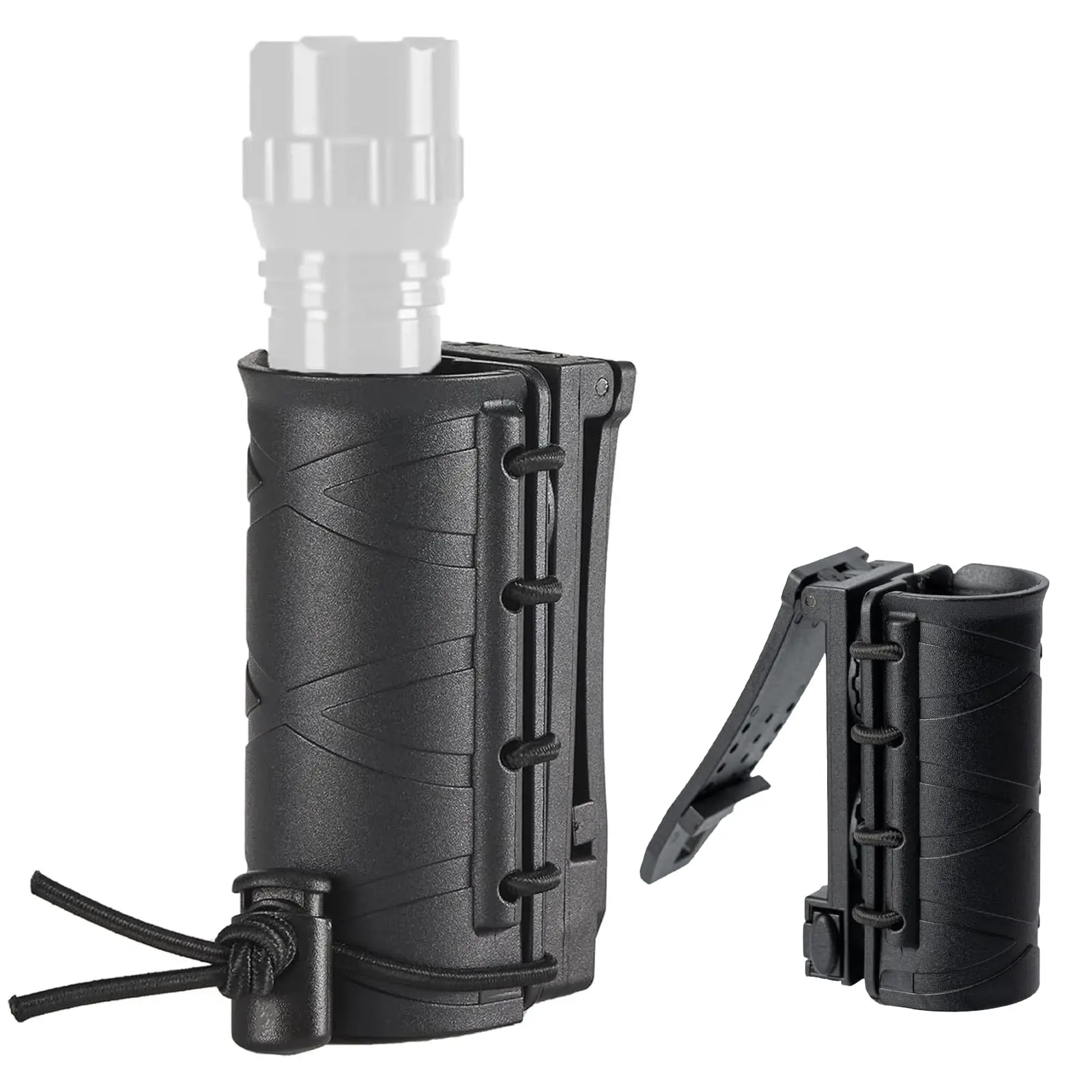 

Flashlight Holder for Duty Belt Tactical MOLLE Torch Holster Rotatable Light Carry fit 1"-1.2" Diameter Flashlight for Police