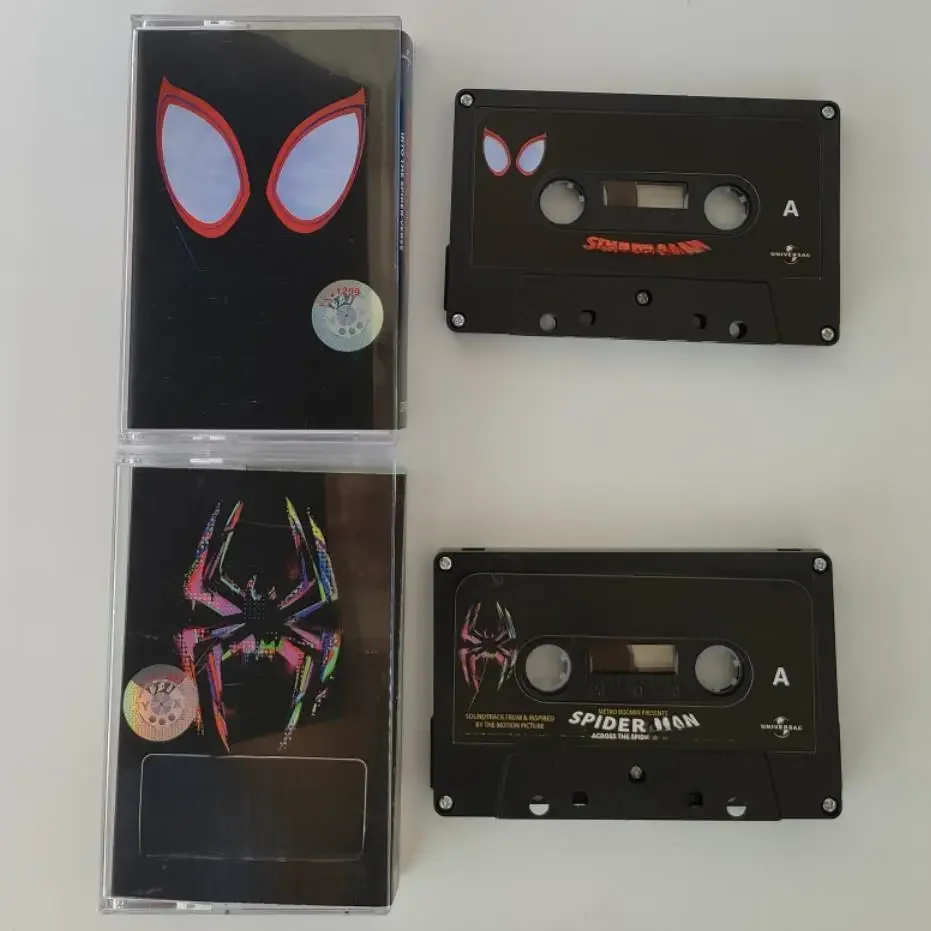 Spider-Man à travers le Spider-Verse bande musicale Gwen Stacy Miles Morales Spiderman Cosplay bande insonorisée boîte Walkman Cassettes