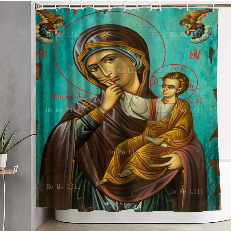 Saint John The Baptist Prophet Our Lady Mary Religious Gifts Christ Icon Orthodox Waterproof Shower Curtains By Ho Me Lili