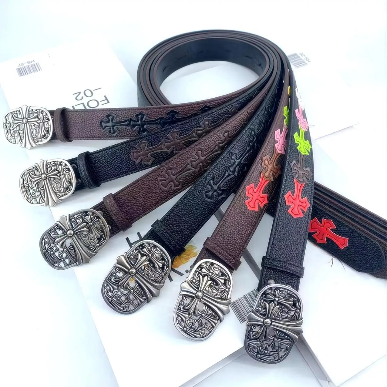 CHROME HEARTS 2025 New men's and women's same style belt, fashionable and versatile, retro carved belt