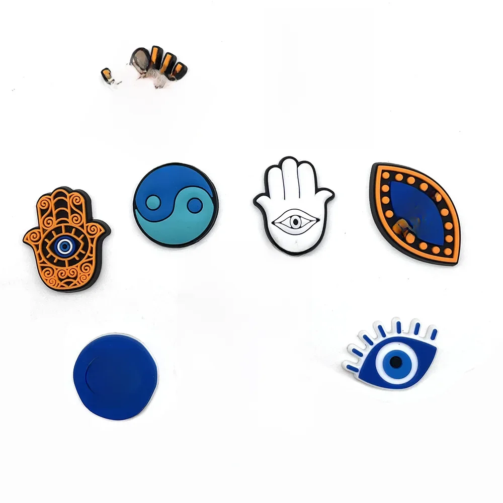 Breloques de Chaussures aux Yeux Maléfiques, Accessoires pour Crocs, Sabots, Épingles, Danemark ges pour Enfants, Sandales, Jeans, Garçons et Bol, Décorations de Chaussures