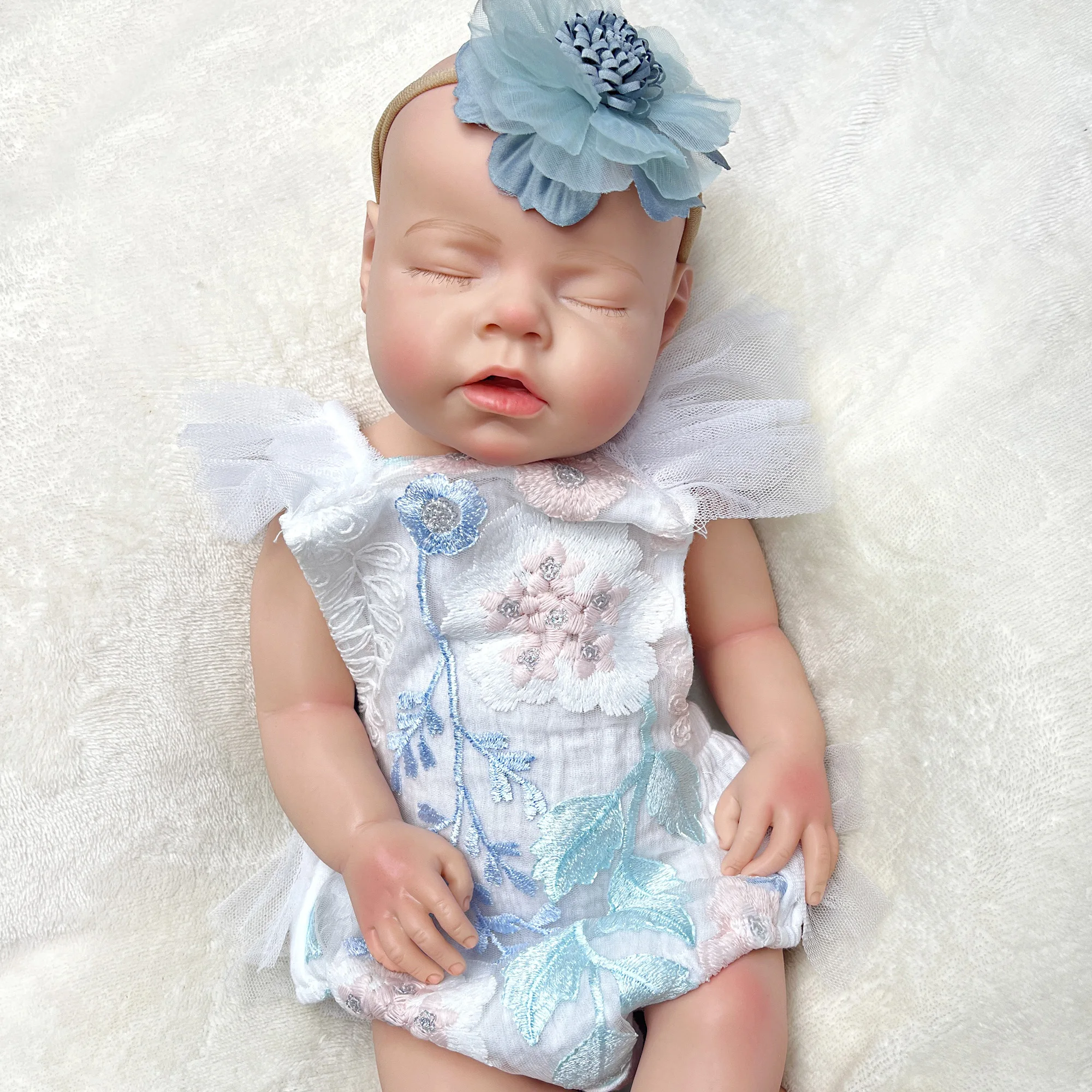 45CM 20-22Inch Full Body Soft Bebe Reborn Silicone Doll Can Drink and Pee Out Newborn Girl Baby Adopt Milk reborn