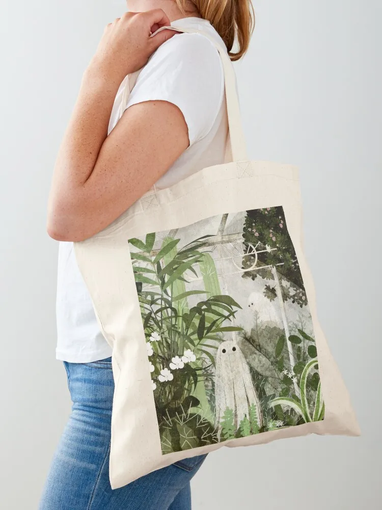 There s A Ghost in the Greenhouse Again Tote Bag For Women Reuseable Canvas For Girl Fashion Shopping Grocery For Female