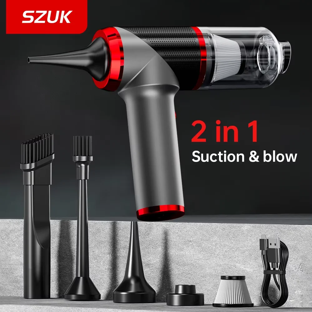 

SZUK Portable Car Vacuum Cleaner Powerful Wireless Mini Vacuum Cleaner for Home Appliance Handheld Blower Car Wireless Cleaner