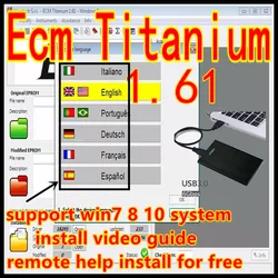 ECM TITANIUM 1,61 para KT/ AG y k-ess V2 ECM TITANIUM 1,61 con más de 18259 controladores ECM Titanium 26000 para reparación de ECU, novedad