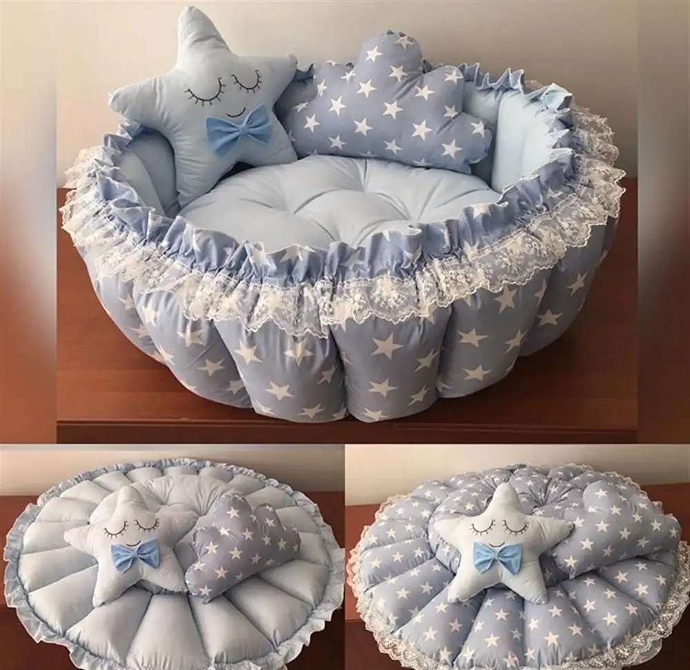 

Handmade Blue Star Folding Play Mat