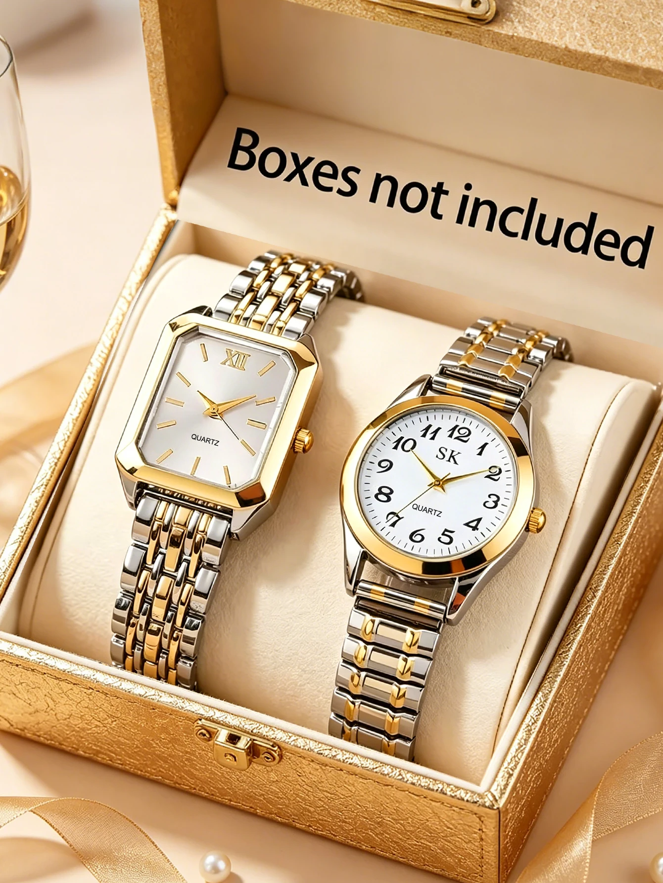 2-Piece Set, Elegant Retro Quartz Watch for Women, Exquisite and Fashionable, Suitable for Various Occasions, a Good Choice for Holiday Gifts.