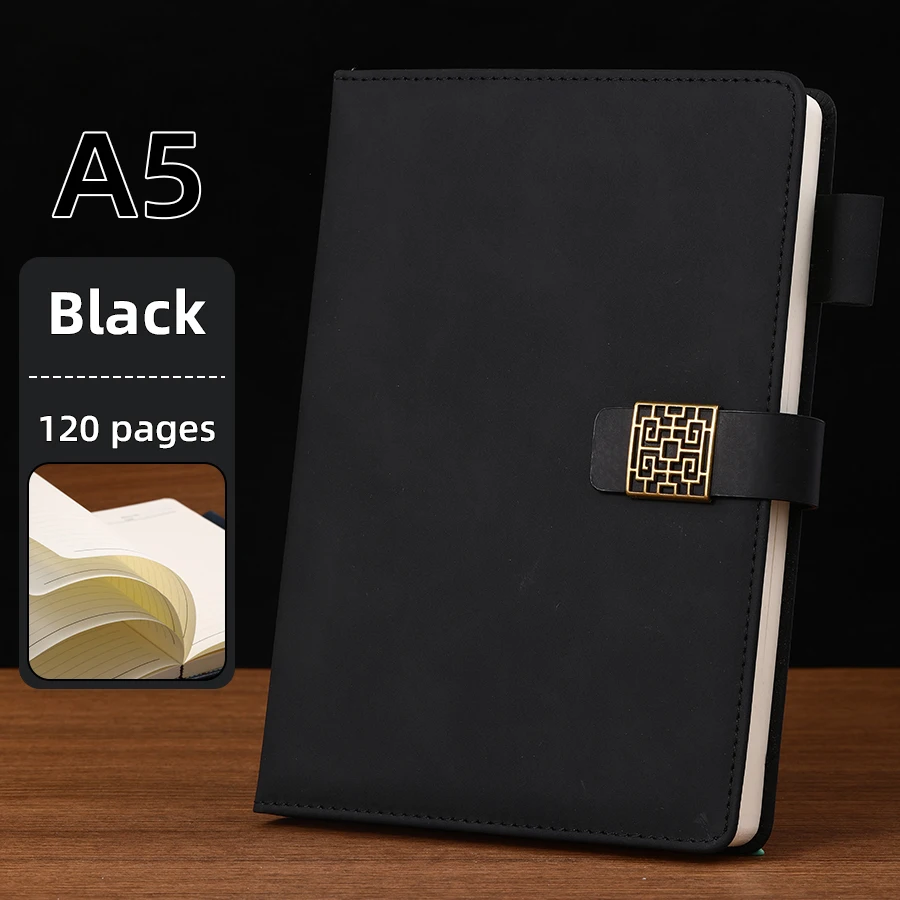 Vintage-Notizbuch aus Leder im A5-Format mit personalisiertem Softcover – perfekt für Geschäftstreffen und das Collegeleben