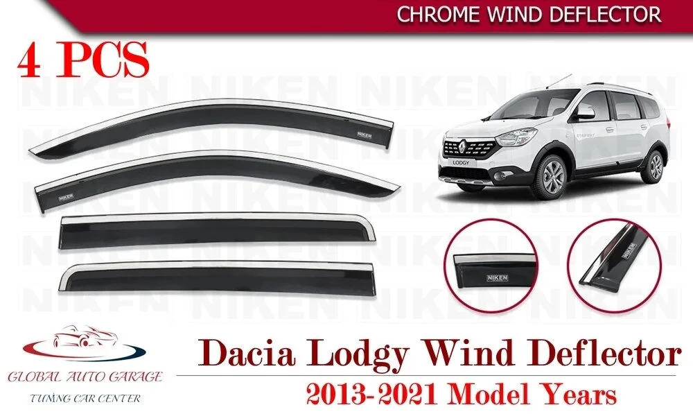 For DACIA LODGY Chrome Rain Wind Deflector 2013 2014 2015 2016 2017 2018 2019 2020 2021 Sunshade Curtains Car Windshield Auto