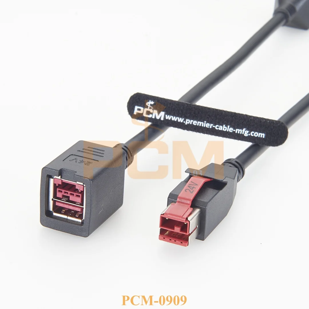 24V PoweredUSB Male to Female Extension Cable POS Powered USB Power & Data Cable for POS Thermal Printer, Cash Drawer, Display