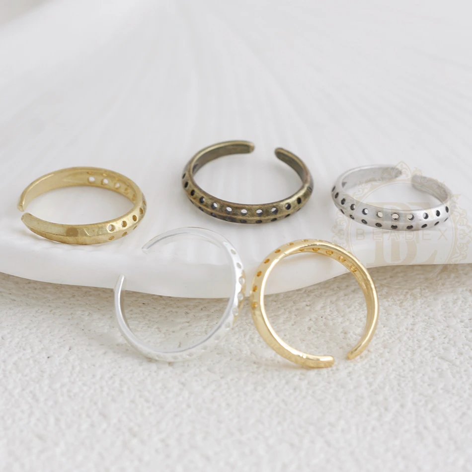 DIY Supply-One Piece Premium Plated Brass Ring Base - Finger Ring - 20.4x3.4mm (4922C-2)