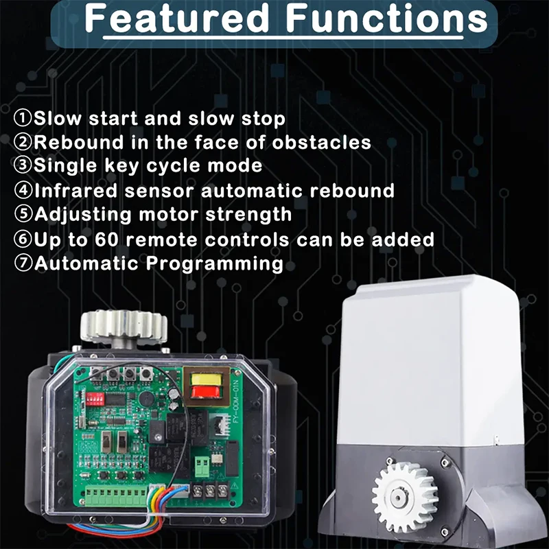 High-quality 370W 800kg Sliding Gate Operator opener, supports mobile phone Bluetooth and connection, villa door motor