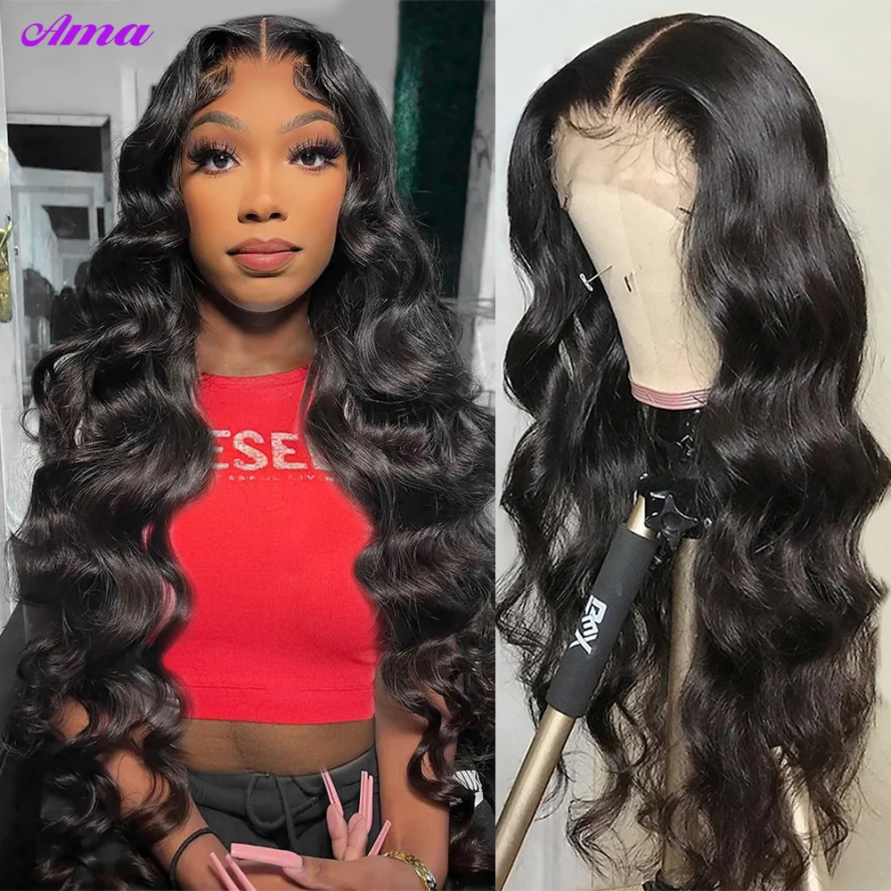 

Long Body Wave Lace Front Wig 13x4 Pre Plucked Transparent Lace Front Human Hair Wigs For Women 180 Density Remy Body Wave Wig