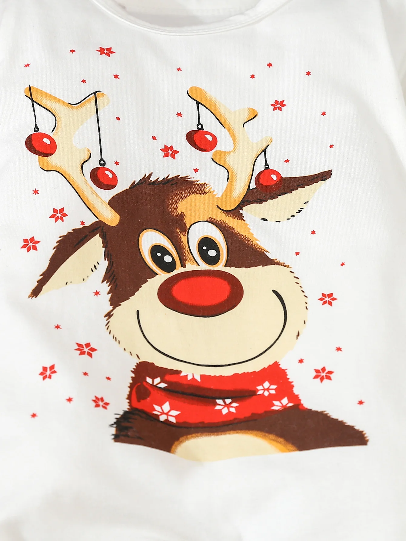 Christmas Newborn Baby Boys Girls Romper Cartoon Long Sleeve Jumpsuit Deer Printed Cotton Bodysuit Christmas Pajama Jumpsuit