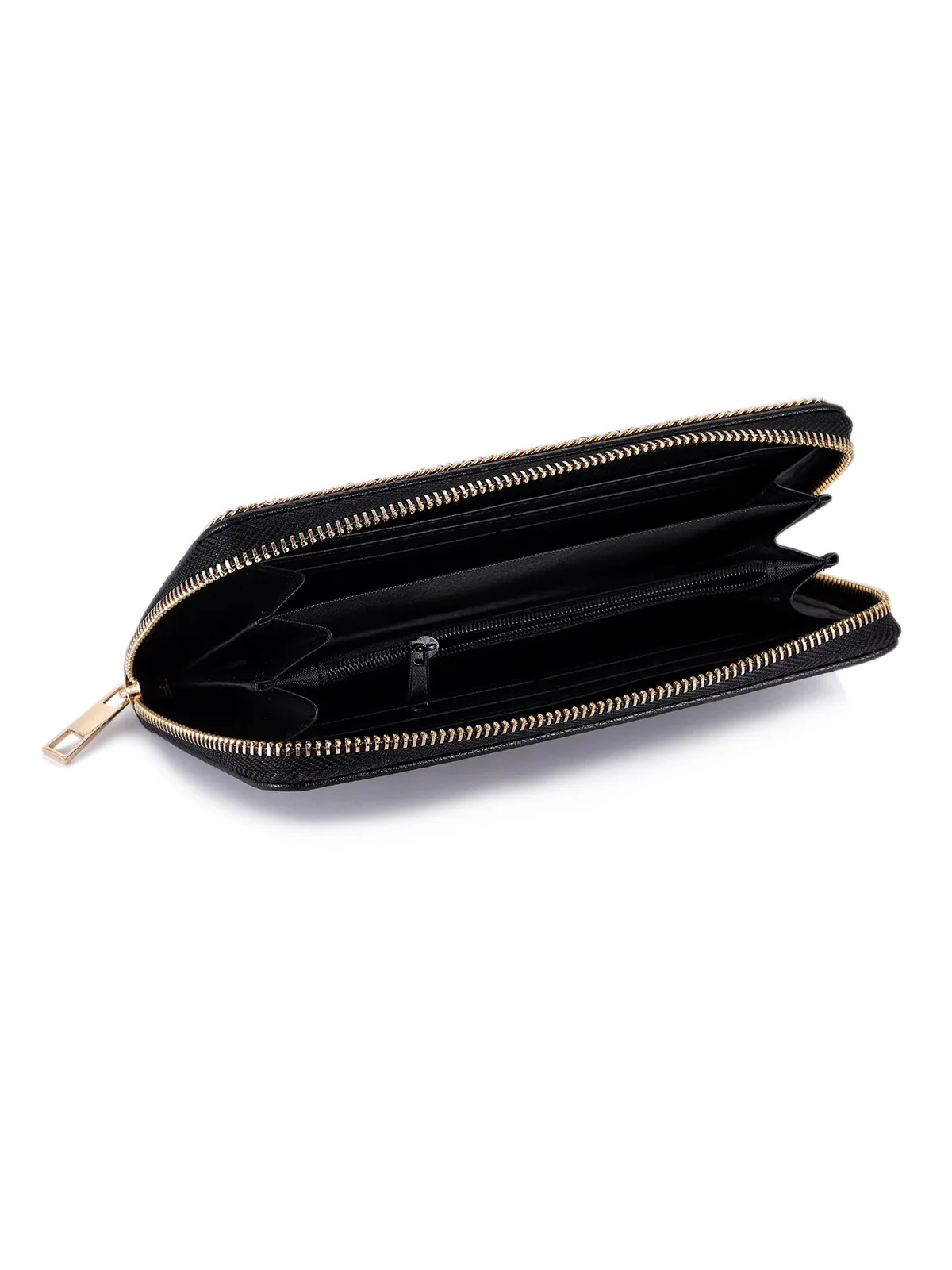 Black Beaded Wallet for Women, Celestial Zip Around Clutch, Cosmic Long Wallet, Abstract Galaxy Statement Purse