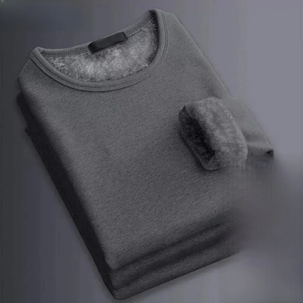 Hiver hommes épaississement velours dessus chaud hommes hiver à manches longues sous-vêtement thermique mâle col rond mode T-shirt M-5XL