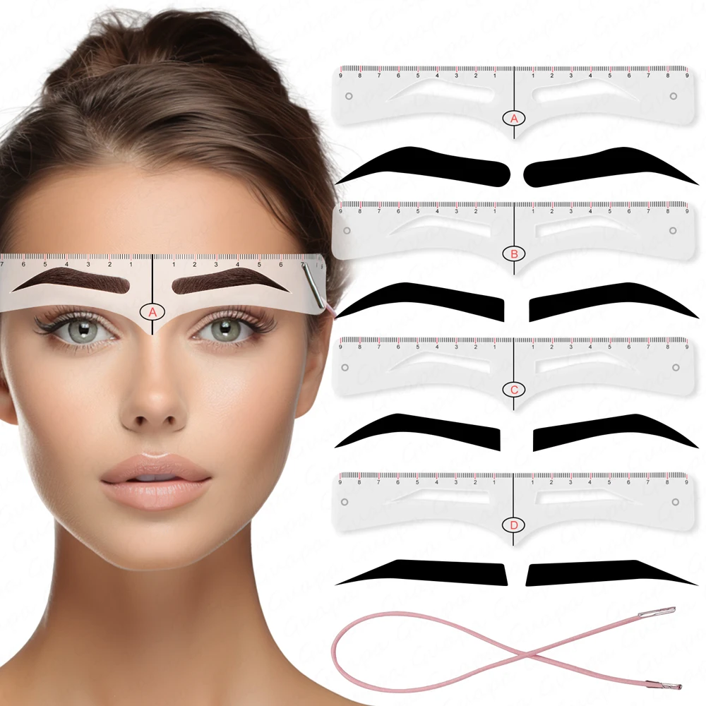 Reusable Microblading Brow Ruler Template Precision Eyebrow Shaping Tool for Symmetrical Brows Easy to Use Eyebrow Guide