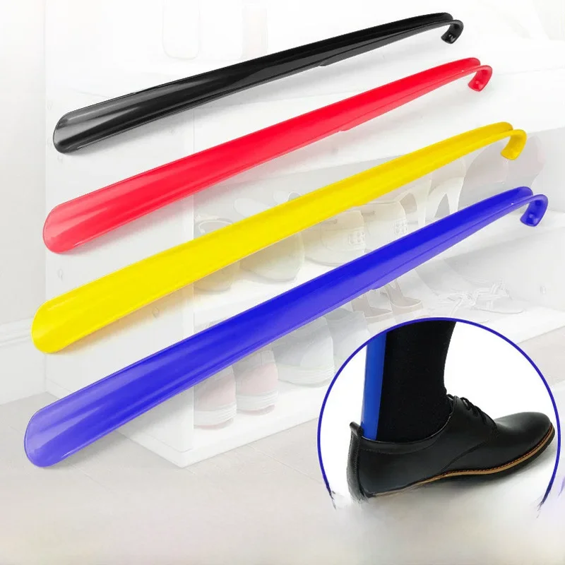 1 pièces 58.5cm facile à utiliser en plastique à Long manche chaussures corne artefact tirer pompage chaussures professionnel femmes hommes chaussure corne chaussures cuillère