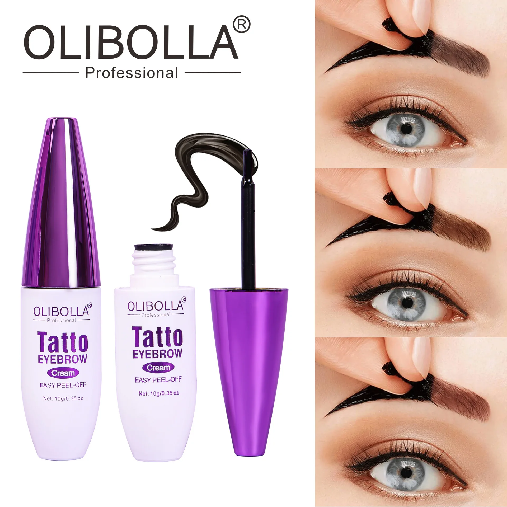 3 أيام الوشم صبغ الحاجب كريم رمادي براون سهل تقشر الحاجب جل دائم مقاومة للعرق مستحضرات التجميل مقاوم للماء دائم 10 جرام