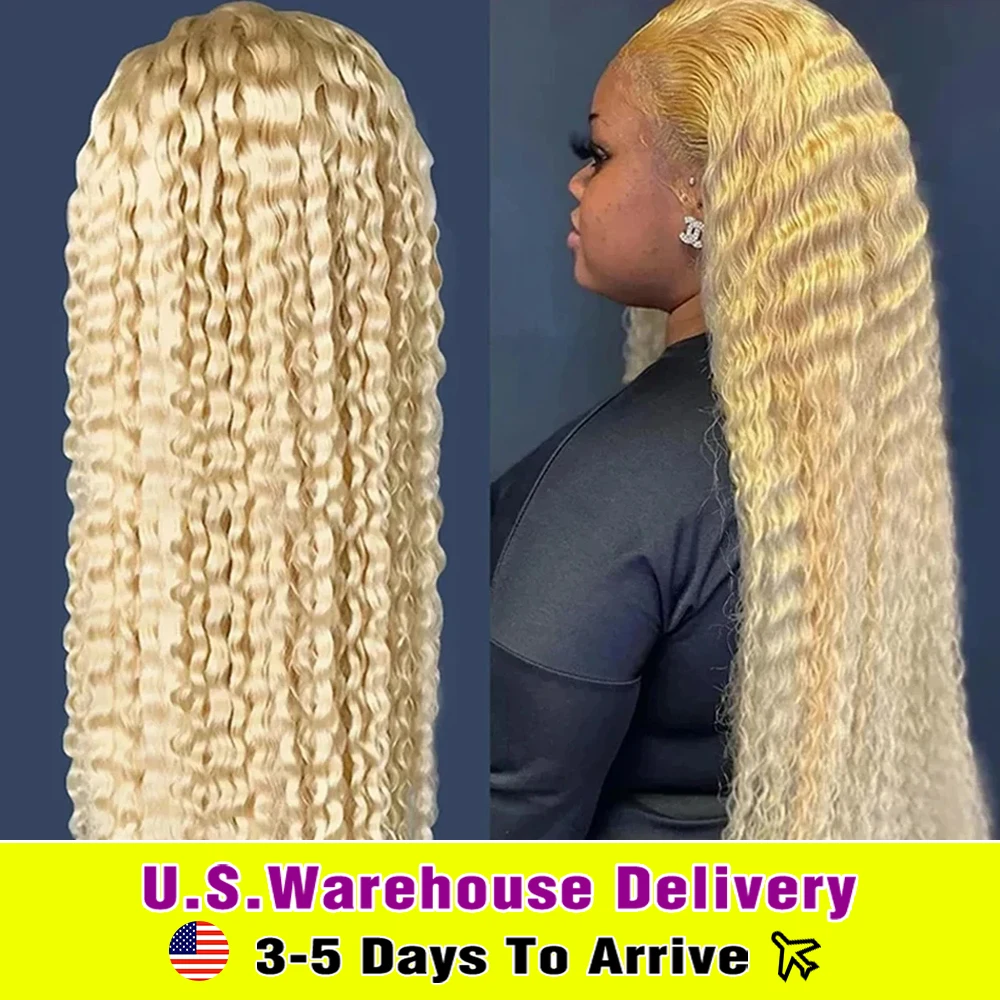  30 40 Inch 613 Blonde Deep Wave 13x6 Lace Frontal Wig Glueless Ready To Go Curly 13x4 Lace Front Human Hair Wigs