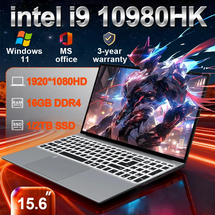 Computadora Portátil Intel Core i9 10980HK 2026, 16GB DDR4, 1TB/2TB SSD, Windows 11 Pro, Office, Juegos, Notebook