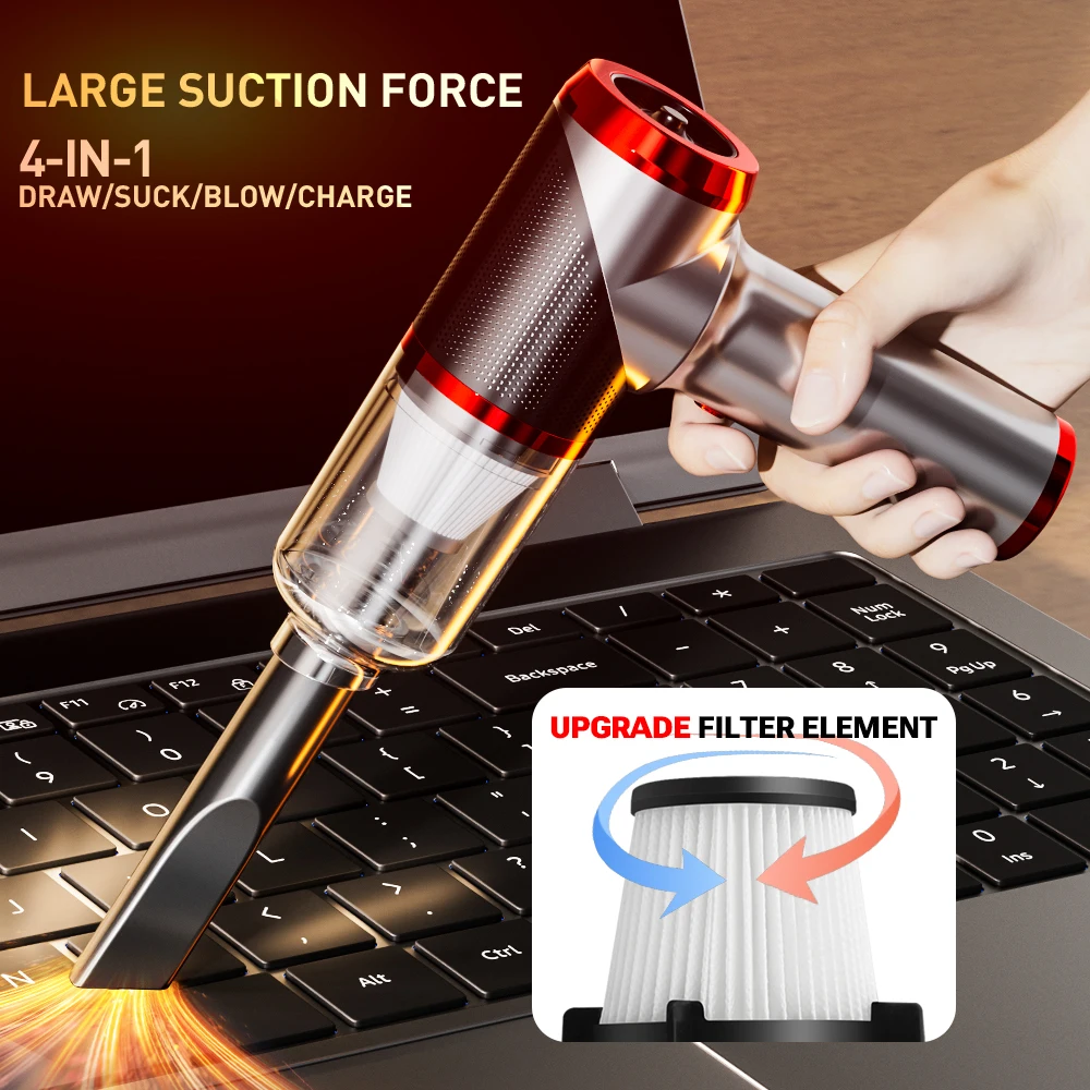 SZUK 178000Pa Mini Car Vacuum Cleaner Powerful Handheld Cleaning Machine Strong Suction Portable Wireless Vacuum Cleaner for Car