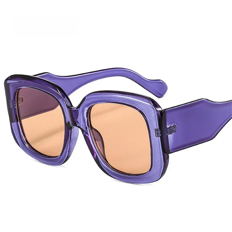 SO & EI mode surdimensionné carré lunettes de soleil femmes Vintage dégradé lunettes hommes tendance vert violet lunettes de soleil nuances UV400