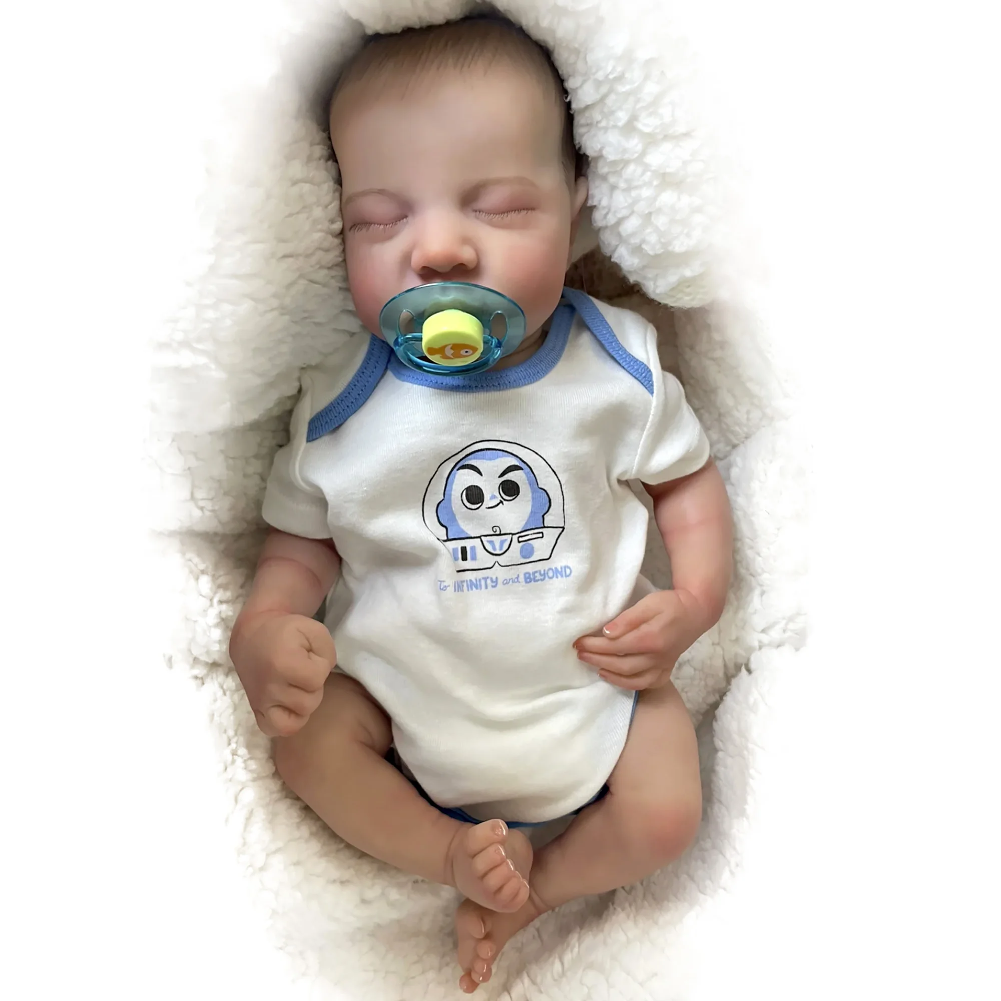 

41CM Reborn Dolls Full Soft Vinyl Finished Levi Handmade Painted Lifelike Bebe Reborn Sleeping Toddler Doll Muñecas Reborn