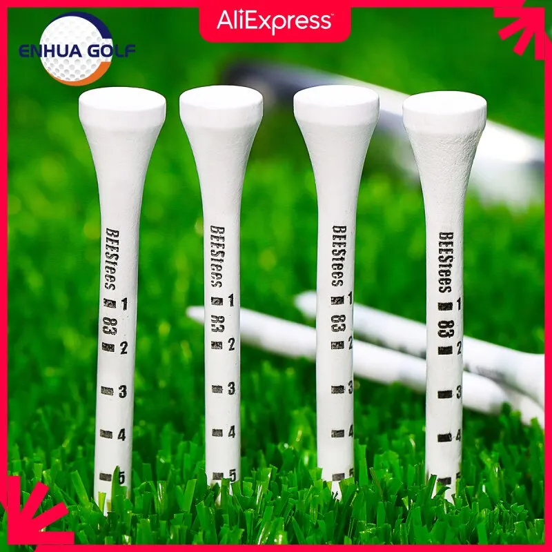 

Golf Tees Professional 50pcs Golf Tree Tee White Wooden Striped Digital Scale GOLF TEE 83mm White Golf Wood Tee Golf Accesories