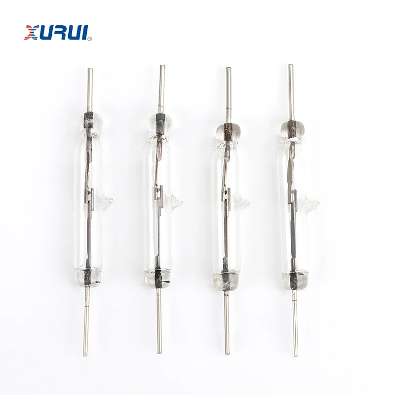 10PCS XGH-8 XURUI Reed Switch, Magnetic Round-lead Reed Switch, 8×50mm Normally Open Induction Switch Contact, For Arduino