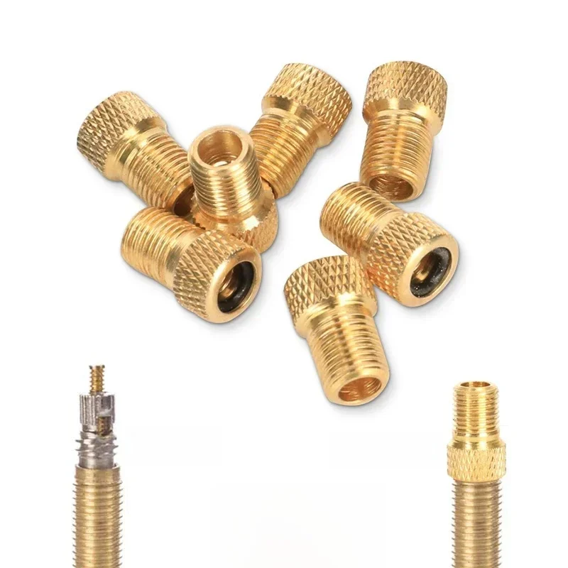 AliExpress Bicycle Presta to Schrader Adapter Copper FV to AV Valve Converter for Bike Tires, Gold Plated Tire Pump Connectors Accessories