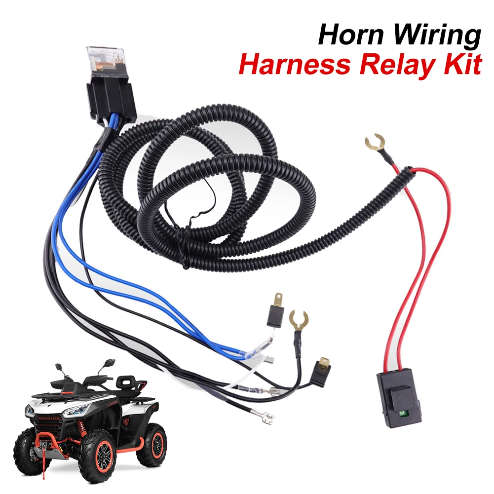 12V Horn Wiring Harness Relay Kit 80A Blast Tone Horn Harness Kit for ATV UTV Car Truck Horn Not Included