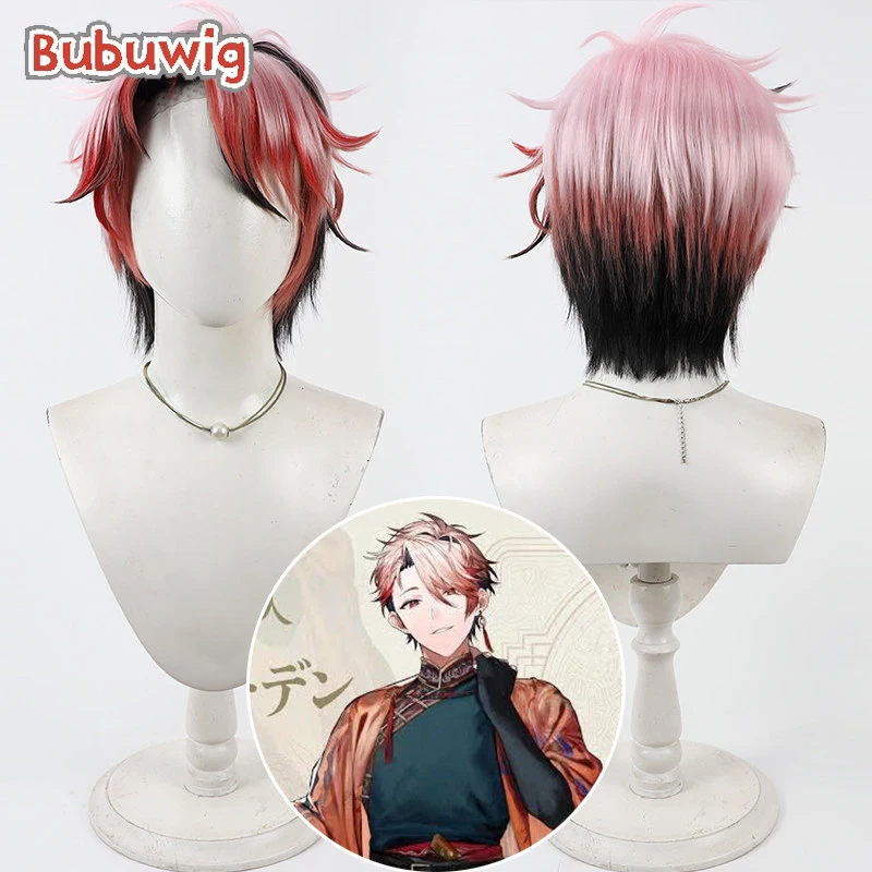 

Bubuwig Synthetic Hair Seraph Dazzlegarden Cosplay Wigs Virtual YouTuber Seraph Dazzlegarden 30cm Pink Mixed Wig Heat Resistant