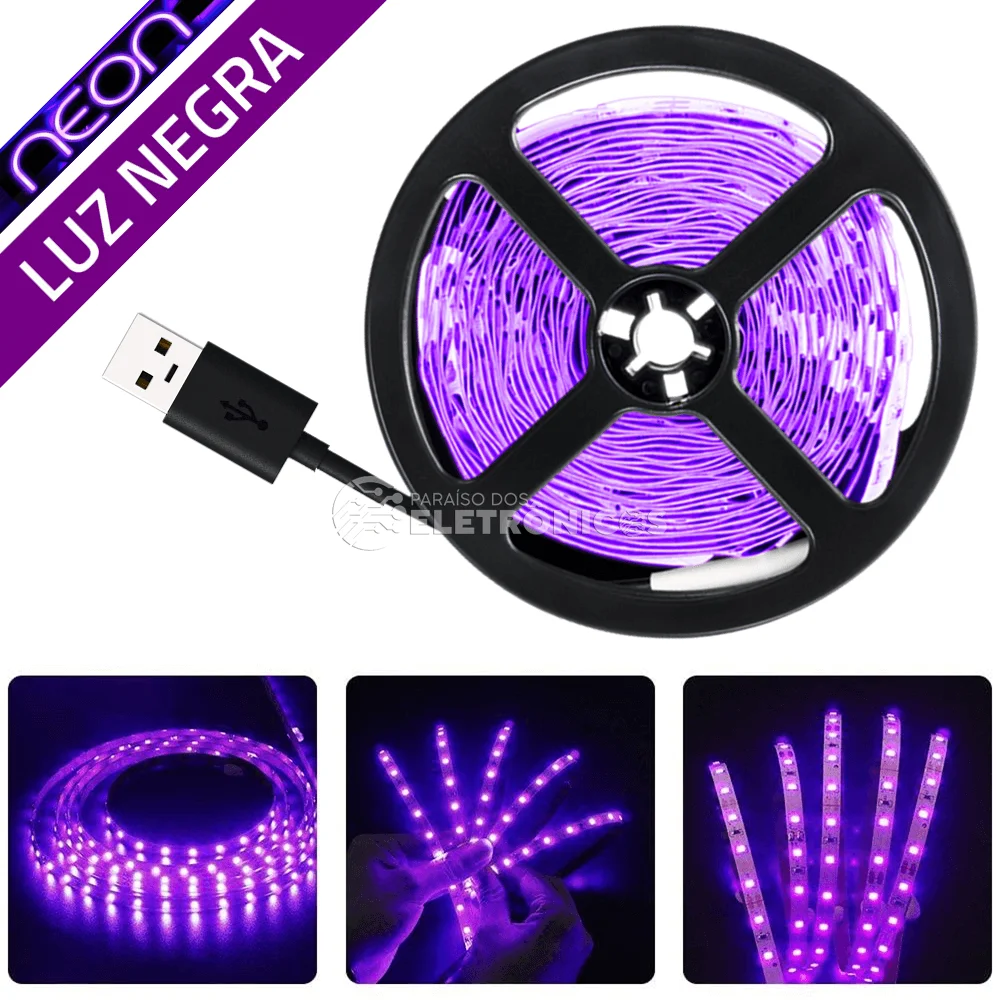 Ultraviolet Uv Black Light Screen Printing Led Tape With 2 Meters and 120 USB LEDs-194887