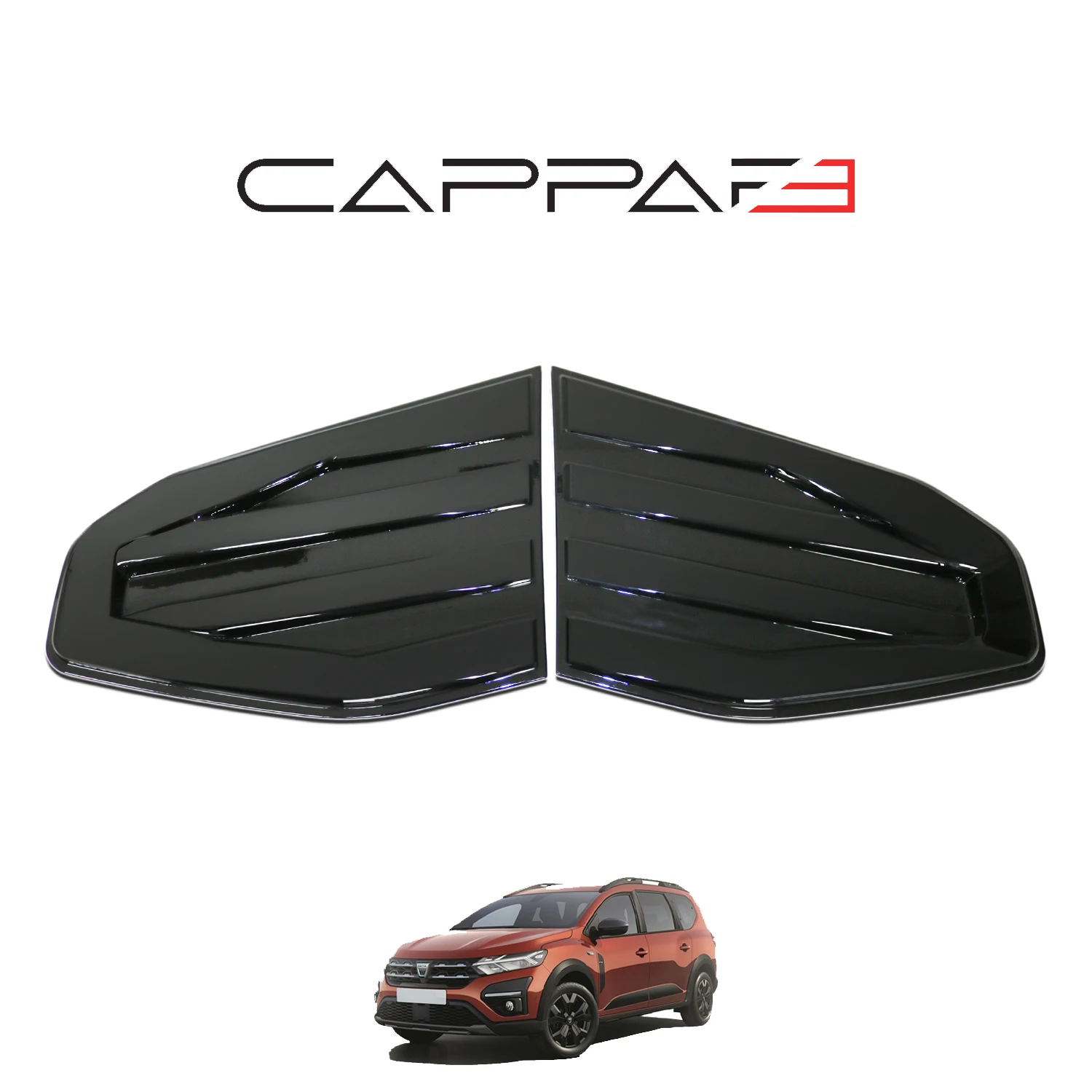 For Dacia Jogger 2022 and Later Compatible Side Vent Window Protector-2 Pcs Piano Black ABS Exterior Accessiories Car Auto Wings