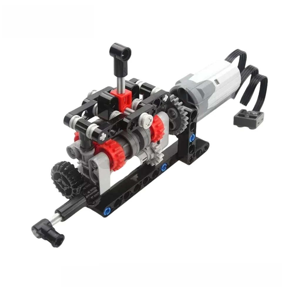 MOC High-tech 4-biegowa skrzynia biegów zestaw do ręcznej skrzyni biegów DIY Model techniczny M silnik 8883 funkcje mocy klocki klocki — zdjęcie 2