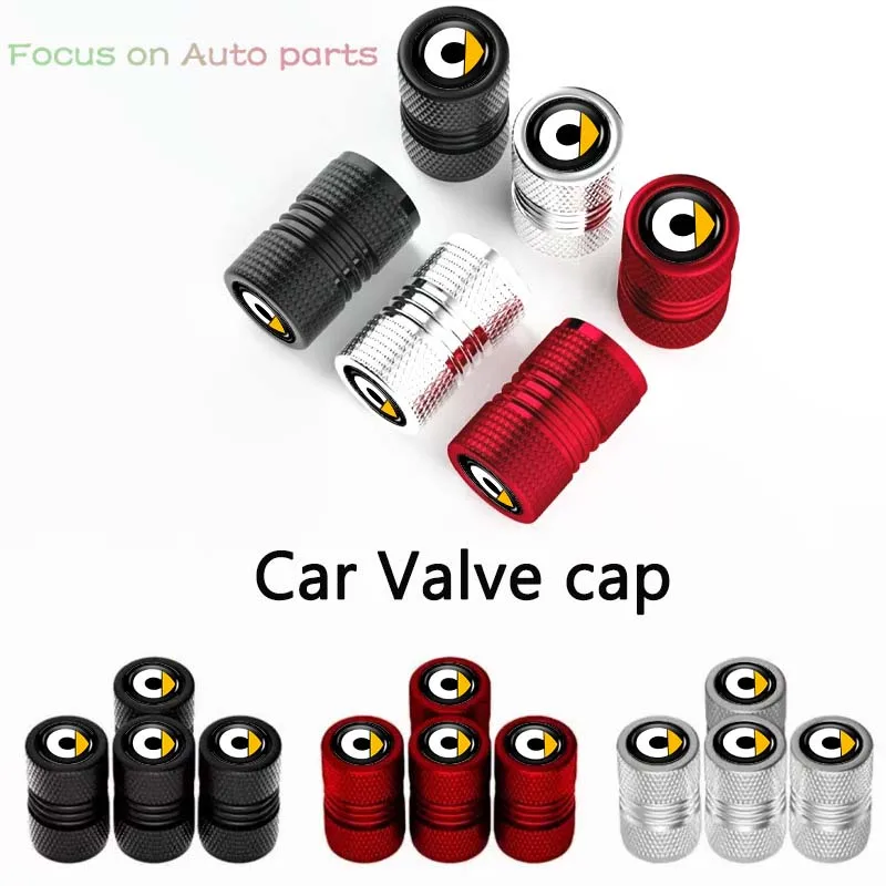 Aluminum Alloy 4Pcs/Set Car Metal Wheel Tire Valve Caps Dust Capwith Rubber Ring Accessories For Smart Fortwo Forfour 453 451