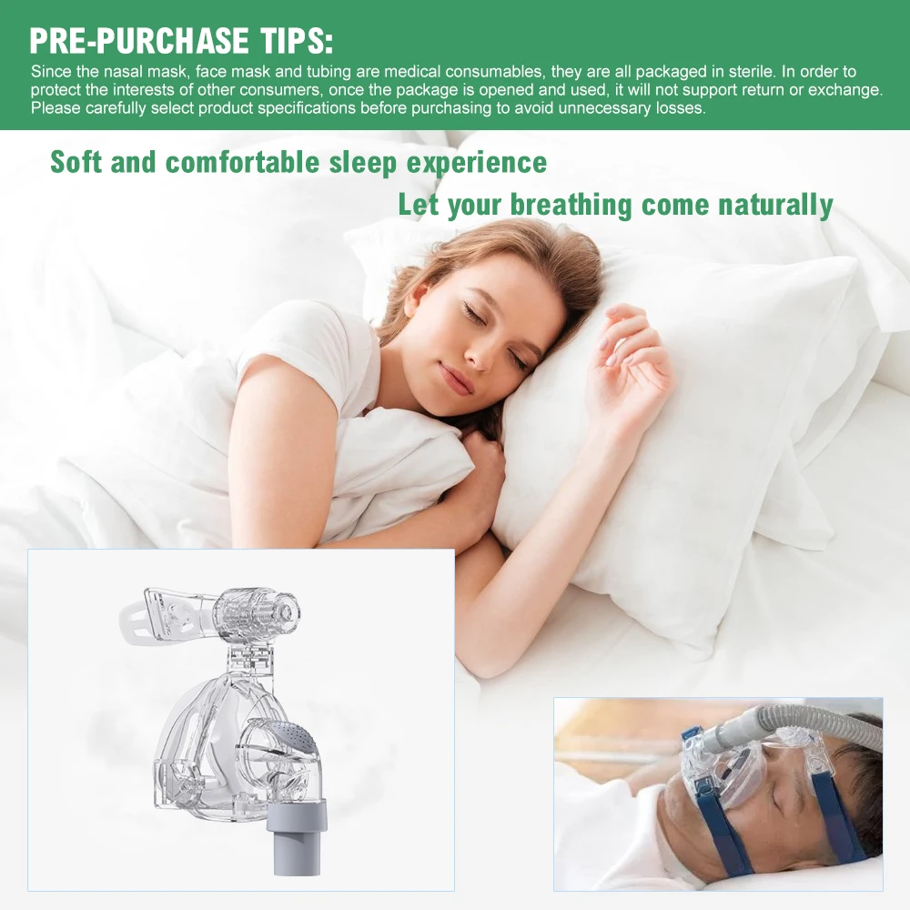 Resoxy NMI CPAP Vollgesichtsmaske Doppelschichtige Silikonpolsterung Leiser Auspuff Komfortables Kopfband für Schlaf, Schnarchen und Apnoe – Detail 2