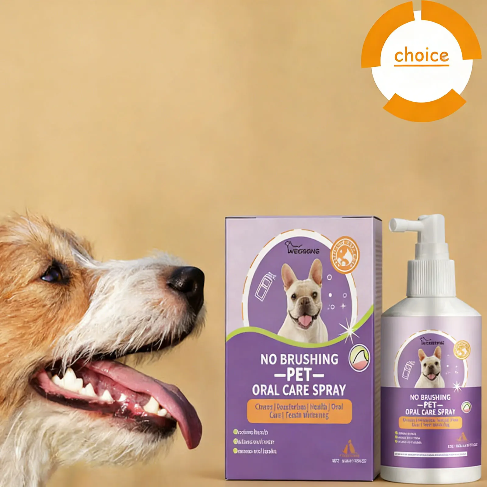 

Yegbong 50 мл Спрей-дезодорант для полости рта для животных: очищение зубов, устранение неприятного запаха изо рта у котят и домашних животных, для собак и кошек