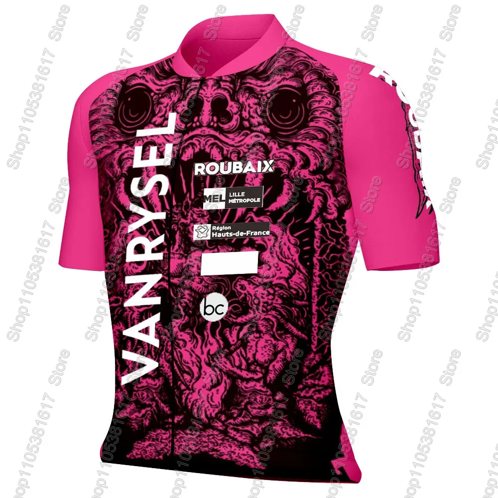 2026 Van Rysel - Roubaix Radsport-Trikot-Set Frankreich Herren Kurzarm Rosa Kleidung Rennrad-Shirts Anzug MTB Shorts Trägerhose Ropa