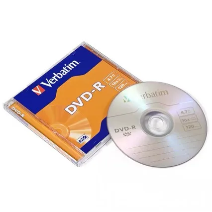 DVD-R 16X 4.7GB Blank Recordable DVD Discs, 5 Pack with Individual Jewel Cases, Write Once Optical Media for Video, Music, Photo