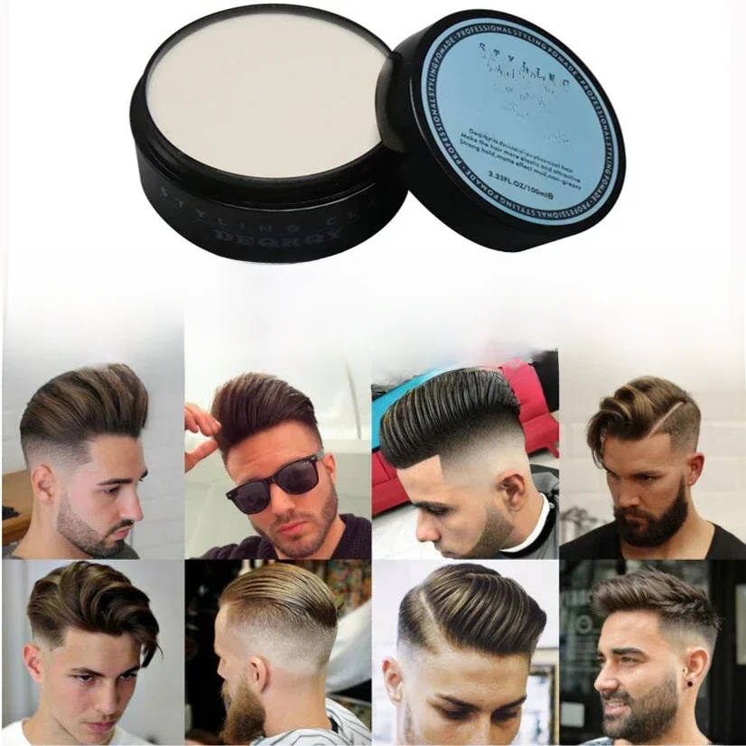 Argile coiffante à la mode pour hommes, tenue de bain élevée, faible brillance, mise en garde, 100ml, 256 cheveux finis, 03 utilisation