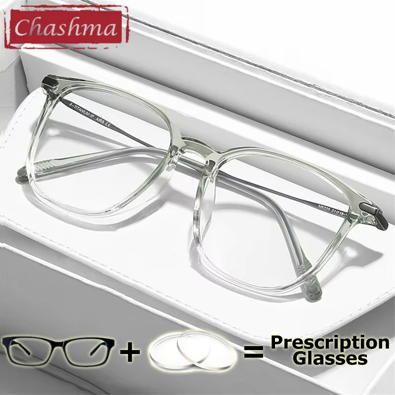 Chashma Eyeglasses Women Big Square Fashion Prescription Ready Men Optical Minus Lenses Anti Blue Ray Light Plus Recipe