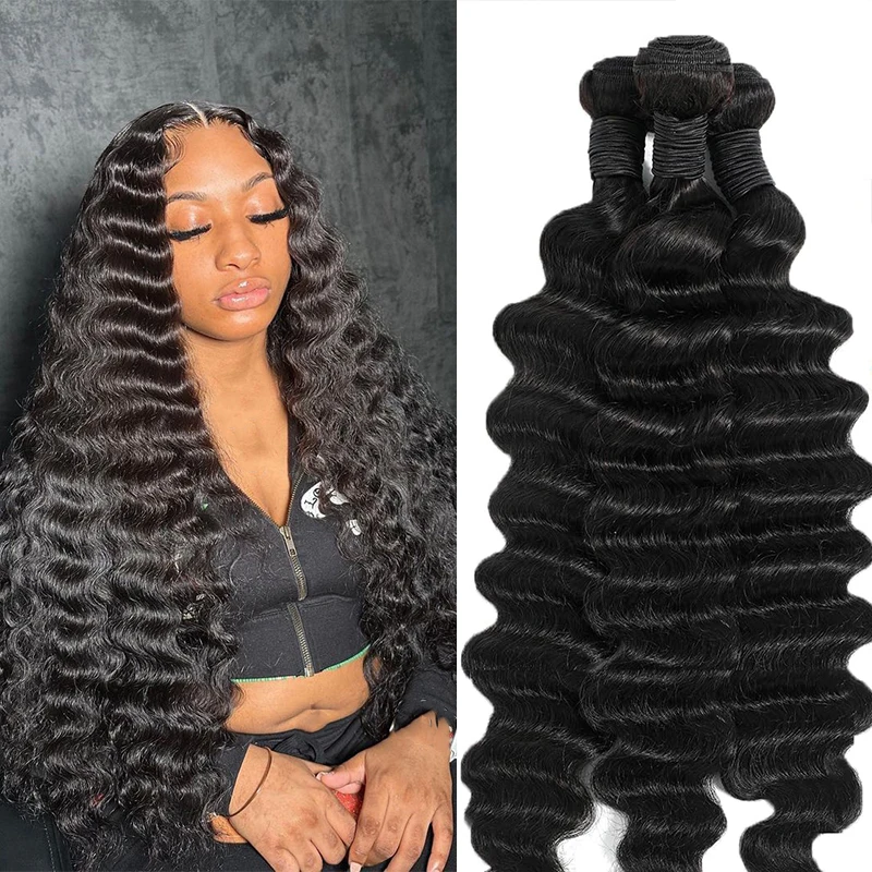 Loose Wave Human Hair Bundles Brazilian Virgin Human Hair Loose Wavy Hair for Black Women 100% Unprocessed Hair Weave Bundles
