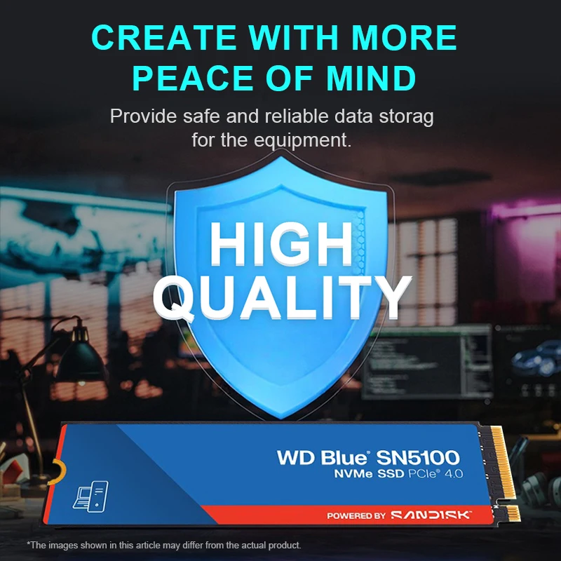 WD SN5100 SSD NVMe M.2 2280 PCIe Gen 4.0x4 500GB 1TB 2TB محرك الأقراص الصلبة الداخلي يصل إلى 7,100 ميجابايت/ثانية لأجهزة الكمبيوتر المحمولة