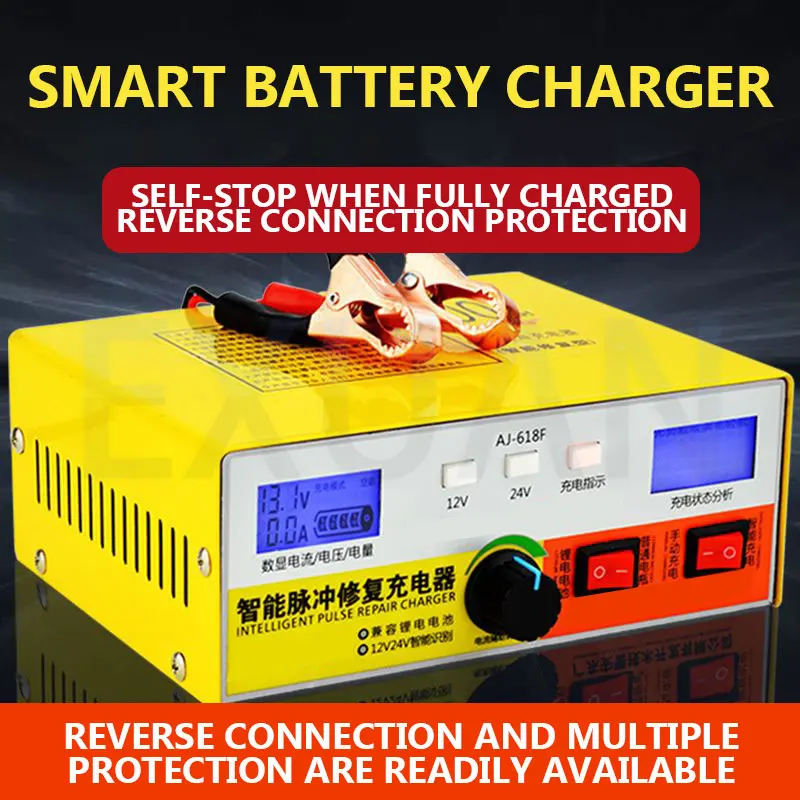 

Automatic Intelligent Pulses Repair Machine 12V24V Intelligent Battery Charger For Motorcycles/Cars/Small Trucks/Agricultural