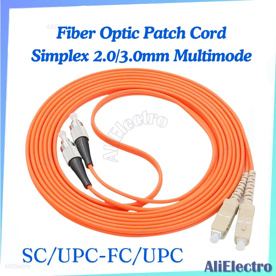 

5 шт./лот 1-10 м OM2 мм SC UPC -FC UPC оптоволоконный патч-корд 2,0/3,0 мм многорежимный дуплексный волоконный Соединительный шнур кабель