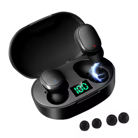 H' maston-fone de ouvido bluetooth, 5.3 tws, fones de ouvido, display led, apto para gamer, iphone, samsung, preto, rs