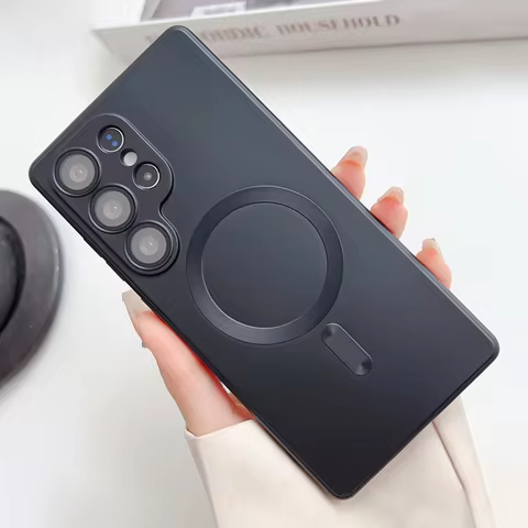 Luxury Matte Magnetic Case For Samsung S25 Ultra S24 Plus S23 S22 S21 FE Funda For Samsung Note 20 Ultra For Magsafe Phone Cover